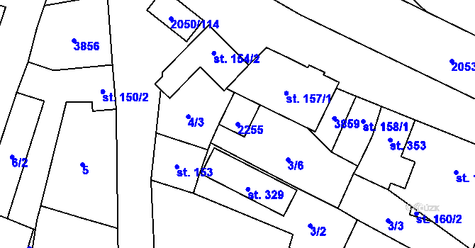 Parcela st. 2255 v KÚ Blatnička, Katastrální mapa