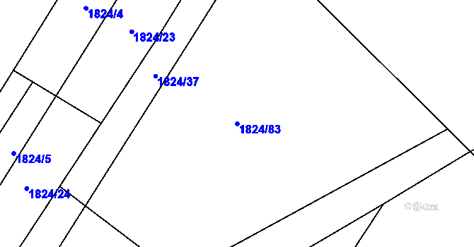 Parcela st. 1824/83 v KÚ Blatnička, Katastrální mapa