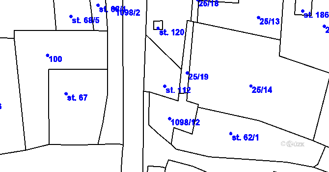 Parcela st. 112 v KÚ Blatno u Chomutova, Katastrální mapa