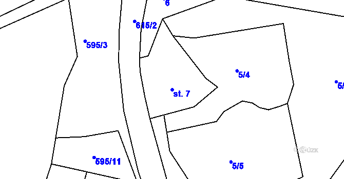 Parcela st. 7 v KÚ Květnov u Chomutova, Katastrální mapa
