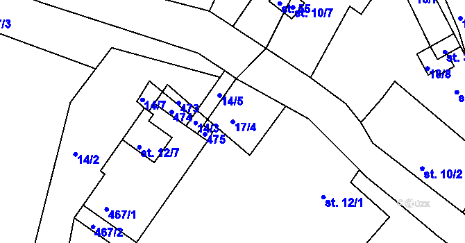Parcela st. 17/4 v KÚ Šerchov, Katastrální mapa