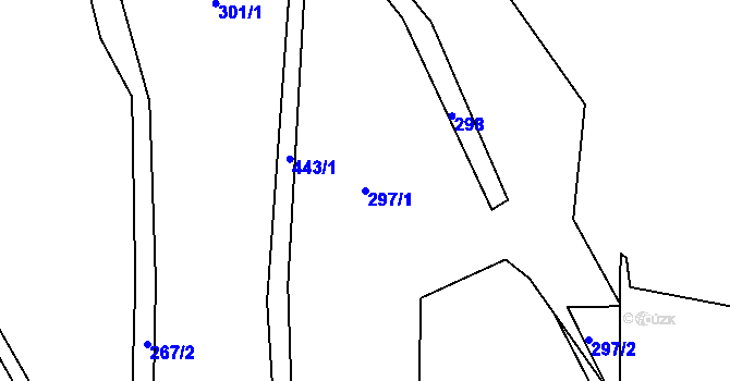 Parcela st. 297/1 v KÚ Šerchov, Katastrální mapa