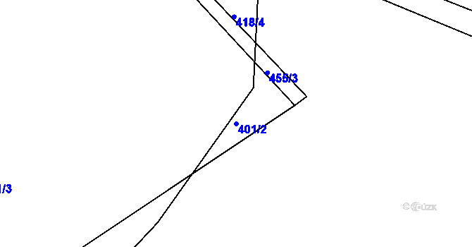 Parcela st. 401/2 v KÚ Šerchov, Katastrální mapa