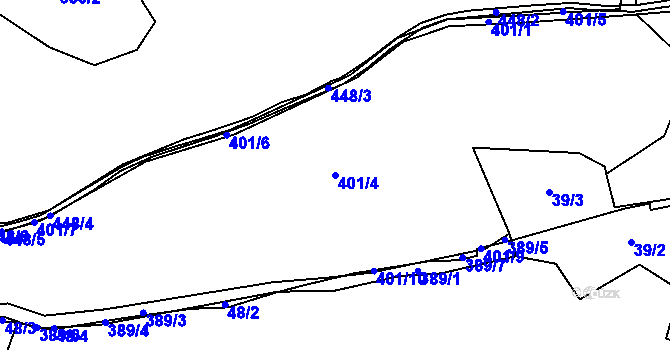 Parcela st. 401/4 v KÚ Šerchov, Katastrální mapa