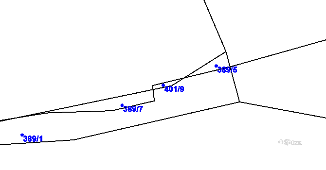Parcela st. 401/9 v KÚ Šerchov, Katastrální mapa