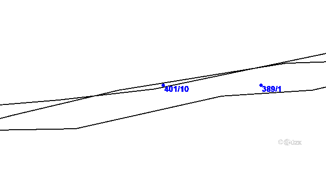 Parcela st. 401/10 v KÚ Šerchov, Katastrální mapa