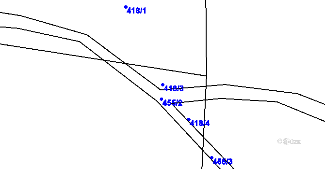 Parcela st. 418/3 v KÚ Šerchov, Katastrální mapa