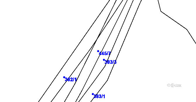 Parcela st. 445/7 v KÚ Šerchov, Katastrální mapa