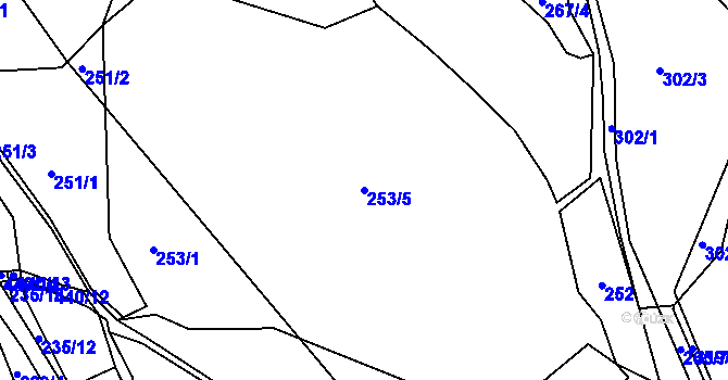 Parcela st. 253/5 v KÚ Šerchov, Katastrální mapa