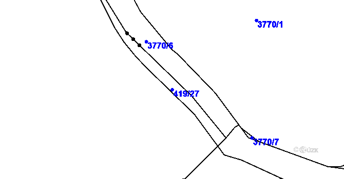 Parcela st. 419/27 v KÚ Šerchov, Katastrální mapa