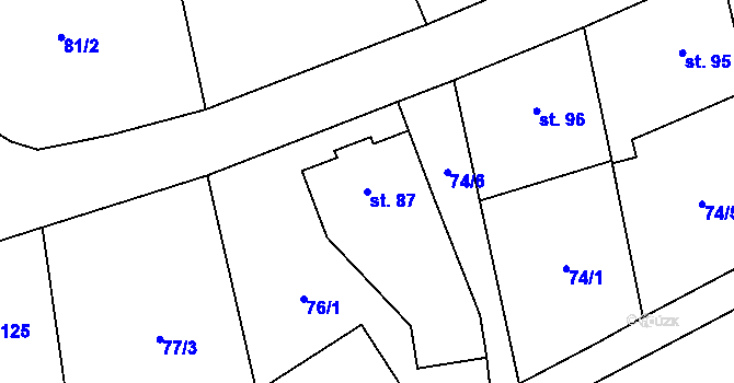 Parcela st. 87 v KÚ Blatno u Podbořan, Katastrální mapa