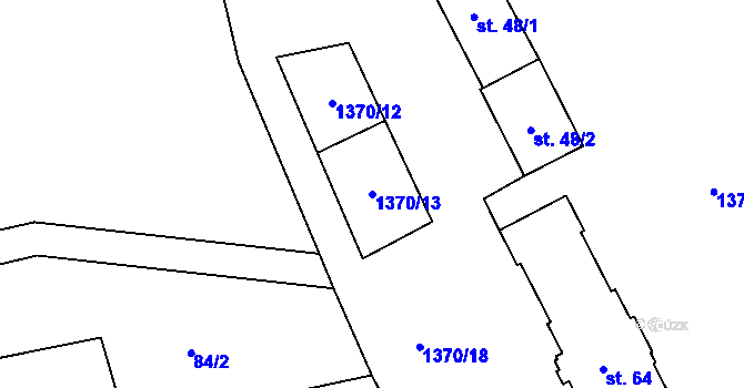 Parcela st. 1370/13 v KÚ Blatno u Podbořan, Katastrální mapa