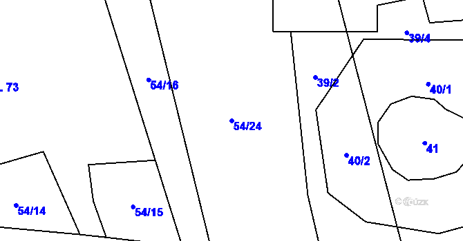 Parcela st. 54/24 v KÚ Malměřice, Katastrální mapa
