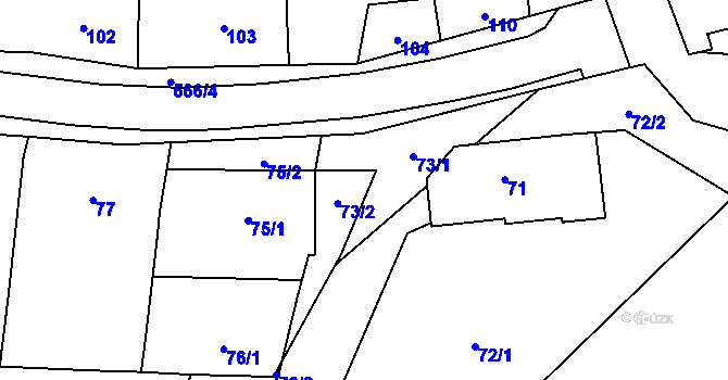 Parcela st. 73 v KÚ Blazice, Katastrální mapa