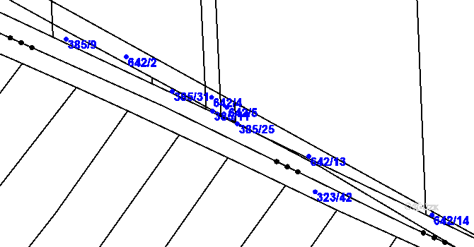 Parcela st. 385/25 v KÚ Blazice, Katastrální mapa