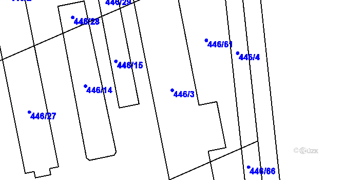 Parcela st. 446/3 v KÚ Blazice, Katastrální mapa