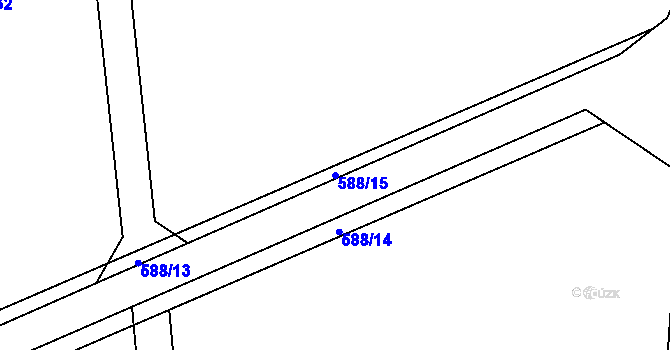 Parcela st. 588/15 v KÚ Blazice, Katastrální mapa