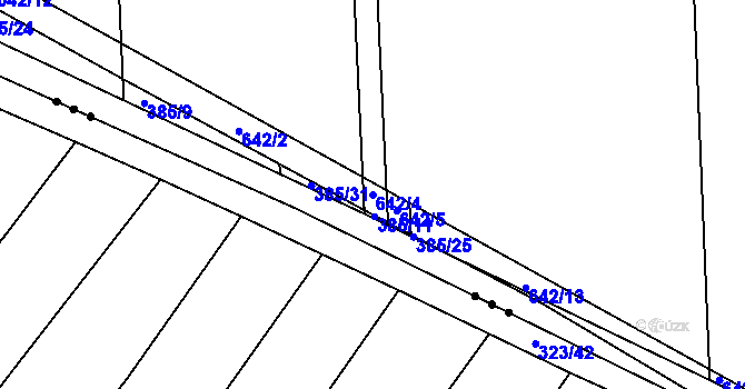 Parcela st. 642/4 v KÚ Blazice, Katastrální mapa