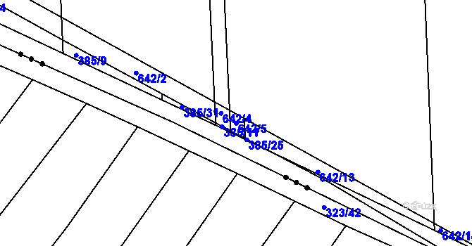 Parcela st. 642/5 v KÚ Blazice, Katastrální mapa