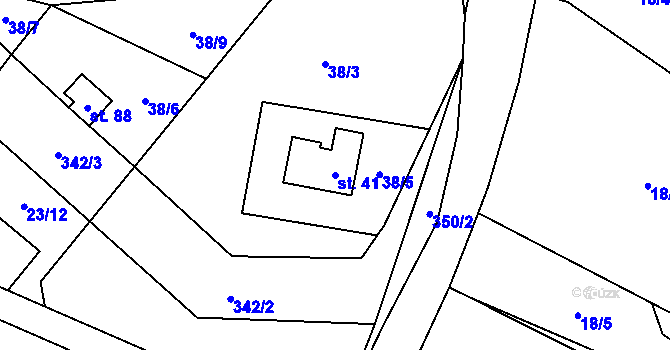 Parcela st. 41 v KÚ Malý Ratmírov, Katastrální mapa