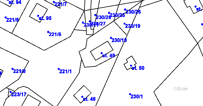 Parcela st. 49 v KÚ Malý Ratmírov, Katastrální mapa