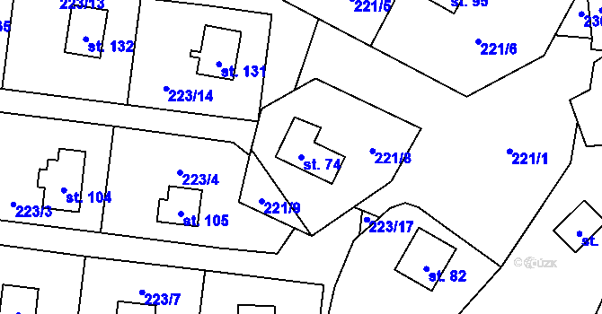 Parcela st. 74 v KÚ Malý Ratmírov, Katastrální mapa