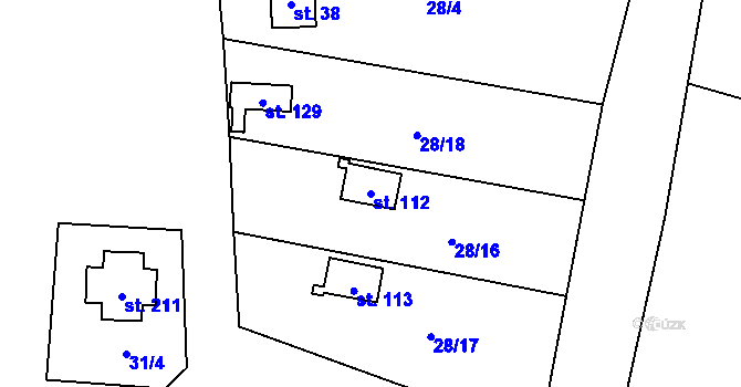 Parcela st. 112 v KÚ Malý Ratmírov, Katastrální mapa