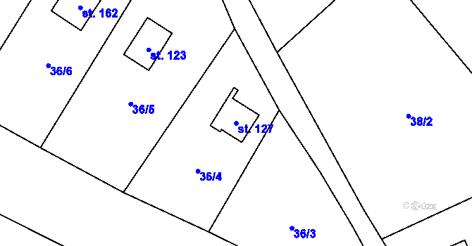 Parcela st. 127 v KÚ Malý Ratmírov, Katastrální mapa