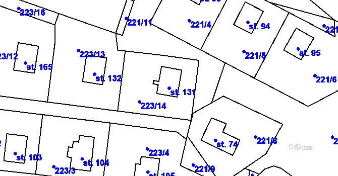Parcela st. 131 v KÚ Malý Ratmírov, Katastrální mapa