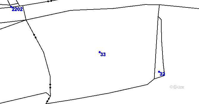 Parcela st. 33 v KÚ Malý Ratmírov, Katastrální mapa