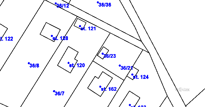 Parcela st. 36/23 v KÚ Malý Ratmírov, Katastrální mapa