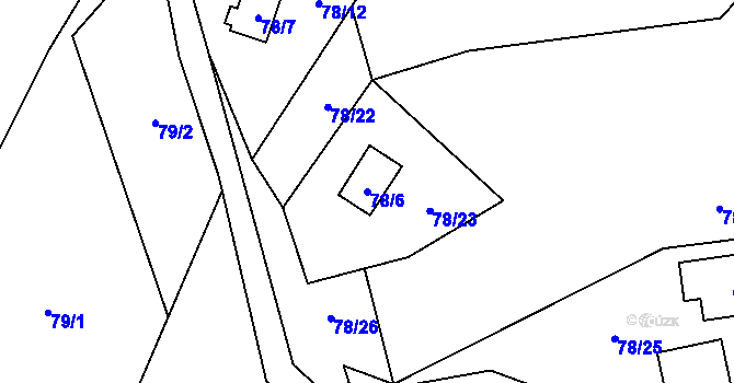 Parcela st. 78/6 v KÚ Malý Ratmírov, Katastrální mapa