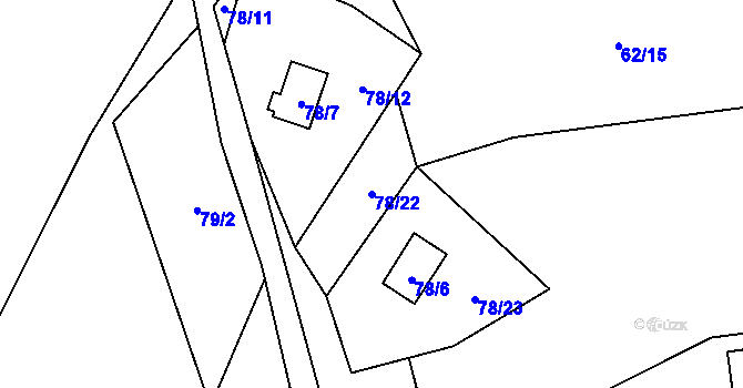 Parcela st. 78/22 v KÚ Malý Ratmírov, Katastrální mapa