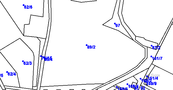 Parcela st. 89/2 v KÚ Malý Ratmírov, Katastrální mapa