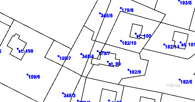 Parcela st. 179/7 v KÚ Malý Ratmírov, Katastrální mapa