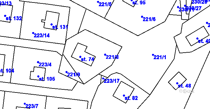 Parcela st. 221/8 v KÚ Malý Ratmírov, Katastrální mapa