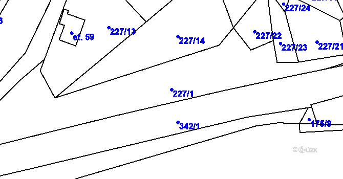 Parcela st. 227/1 v KÚ Malý Ratmírov, Katastrální mapa