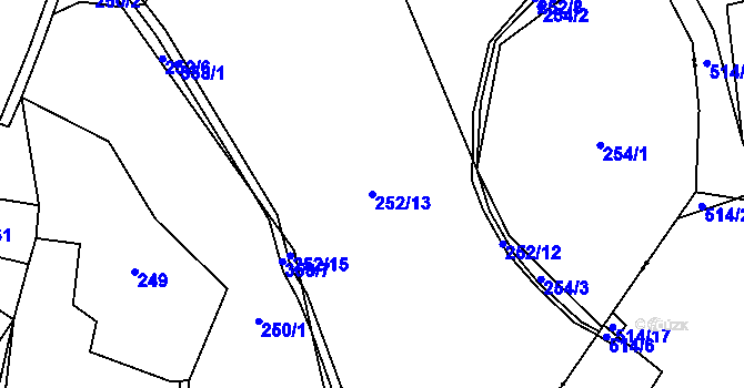 Parcela st. 252/13 v KÚ Malý Ratmírov, Katastrální mapa