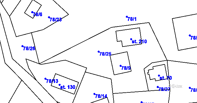 Parcela st. 78/25 v KÚ Malý Ratmírov, Katastrální mapa