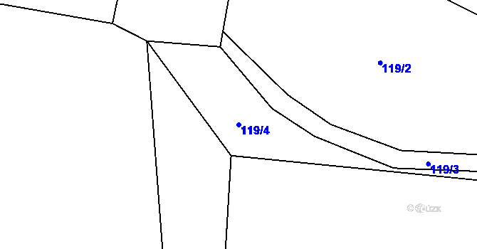 Parcela st. 119/4 v KÚ Malý Ratmírov, Katastrální mapa