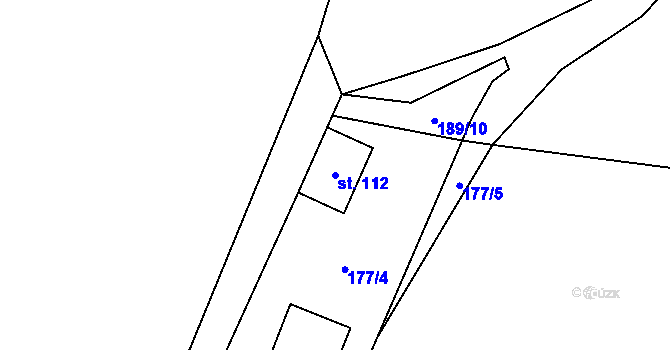 Parcela st. 112 v KÚ Oldřiš u Blažejova, Katastrální mapa