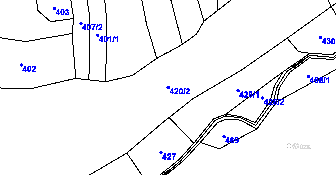 Parcela st. 420/2 v KÚ Blažejovice, Katastrální mapa