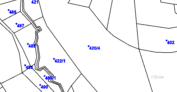 Parcela st. 420/4 v KÚ Blažejovice, Katastrální mapa