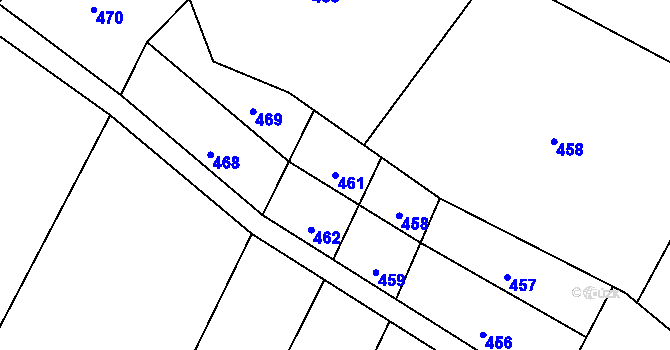 Parcela st. 461 v KÚ Blažejovice, Katastrální mapa