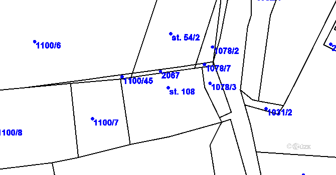 Parcela st. 108 v KÚ Blažim nad Vltavou, Katastrální mapa