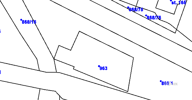 Parcela st. 44 v KÚ Blažim, Katastrální mapa
