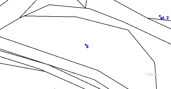 Parcela st. 5 v KÚ Blažim, Katastrální mapa