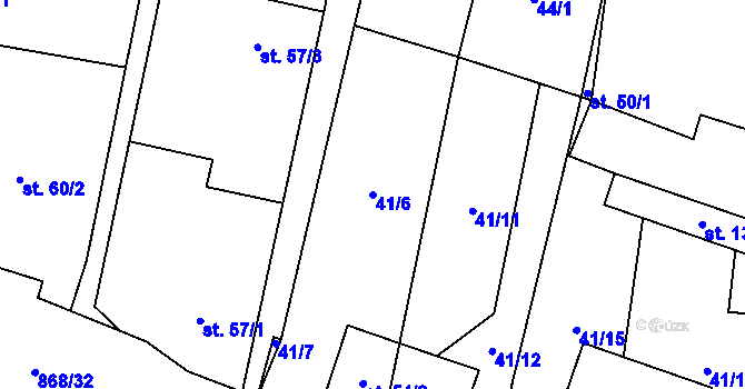 Parcela st. 41/6 v KÚ Blažim, Katastrální mapa