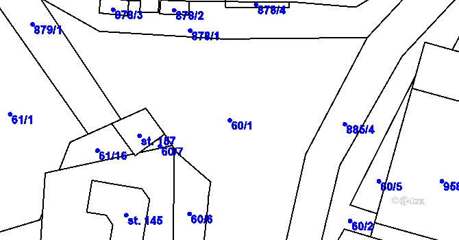 Parcela st. 60/1 v KÚ Blažim, Katastrální mapa