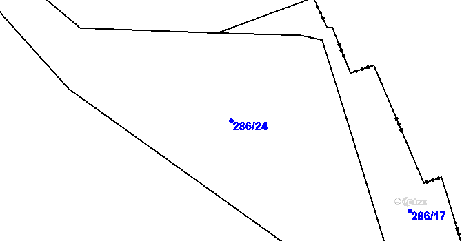 Parcela st. 286/24 v KÚ Blažim, Katastrální mapa